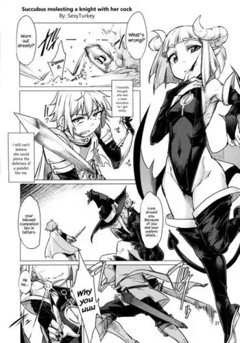 Succubus Molesting a Knight with Her Cock {Hennojin}
